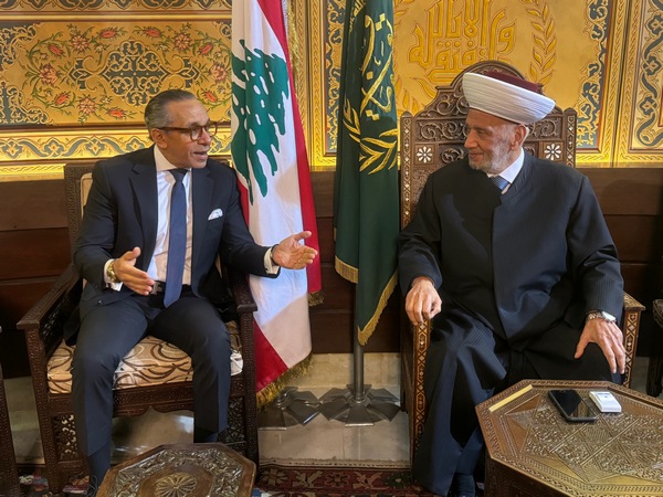 مفتي الجمهورية يستقبل السفير المصري: تفاؤل بمستقبل لبنان والتحديات الإقليمية مفتي الجمهورية يستقبل السفير المصري: تفاؤل بمستقبل لبنان والتحديات الإقليمية